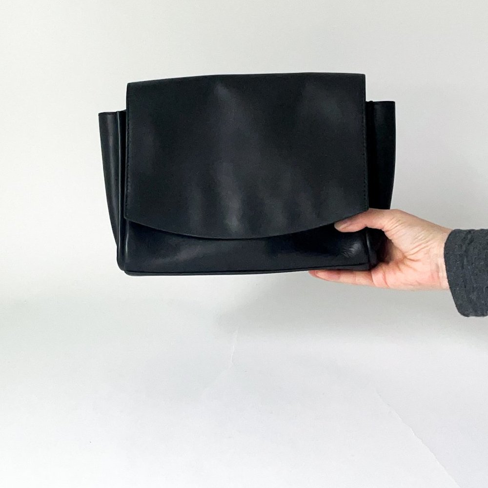 Skagen Black Leather foldover clutch